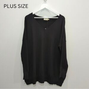 50. Plus Size Long Sleeve Black Sweater NWOT 1X